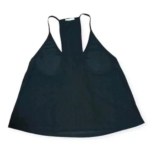 Free People Intimately Black Racerback Pleated Swing Cami Top Flowy Size S/P - Picture 1 of 6